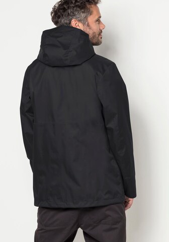 JACK WOLFSKIN Regenjacke 'Arroyo' in Schwarz