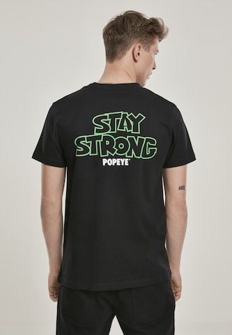 Mister Tee - Camisa 'Popeye Stay Strong' em preto