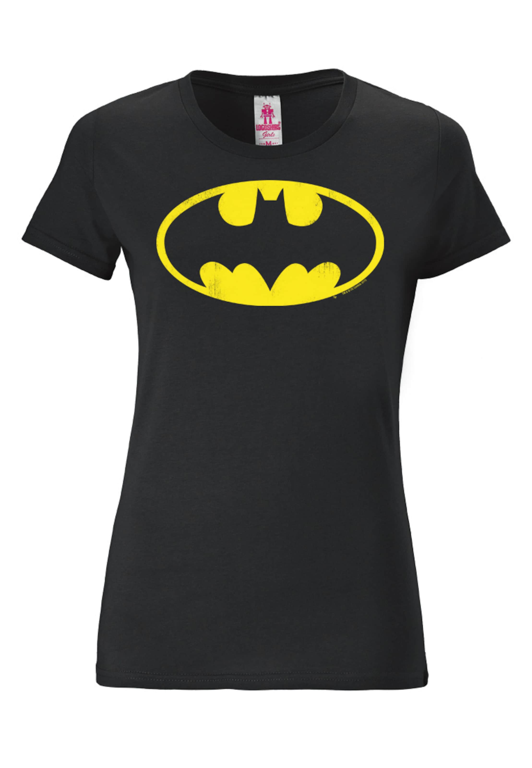 LOGOSHIRT Shirt 'Batman' in Black: front
