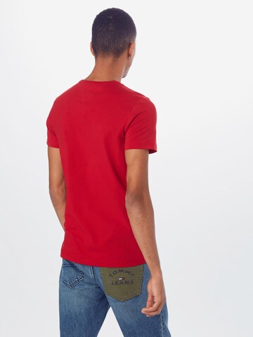 TOMMY HILFIGER - Ajuste estrecho Camiseta en rojo: atrás