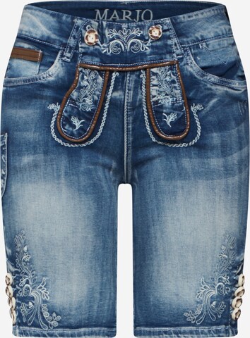 Coupe slim Pantalon folklorique MARJO en bleu : devant