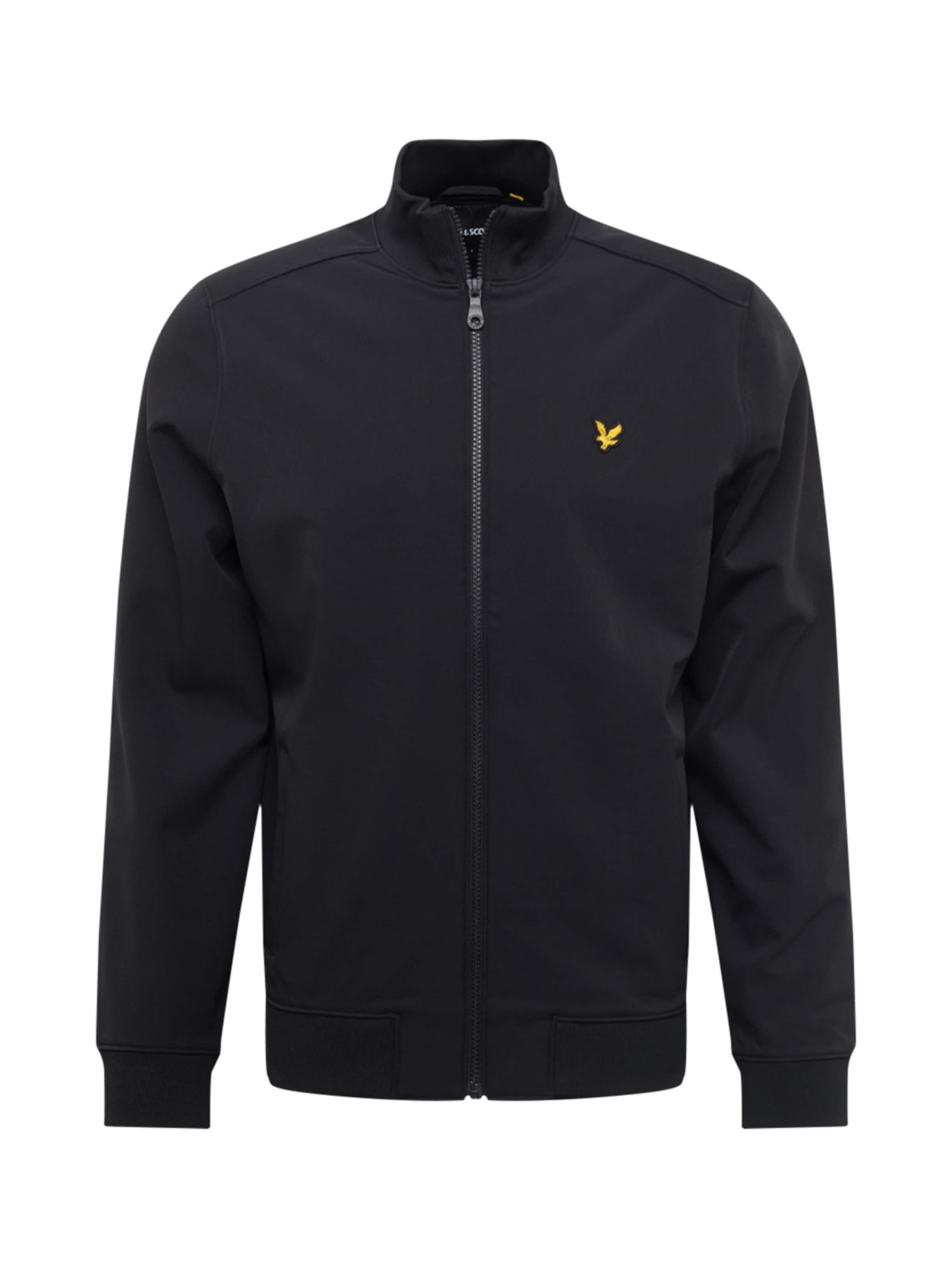 Lyle & Scott - Sweatvest 'Softshel Funnel Neck Zip Trhough Sweatshirt' in de kleur Zwart