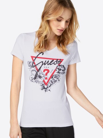 T-shirt 'Vn Roses' GUESS en blanc : devant