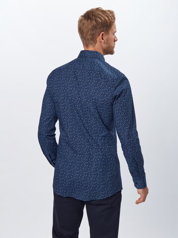 OLYMP Slim fit Overhemd in Blauw: terug