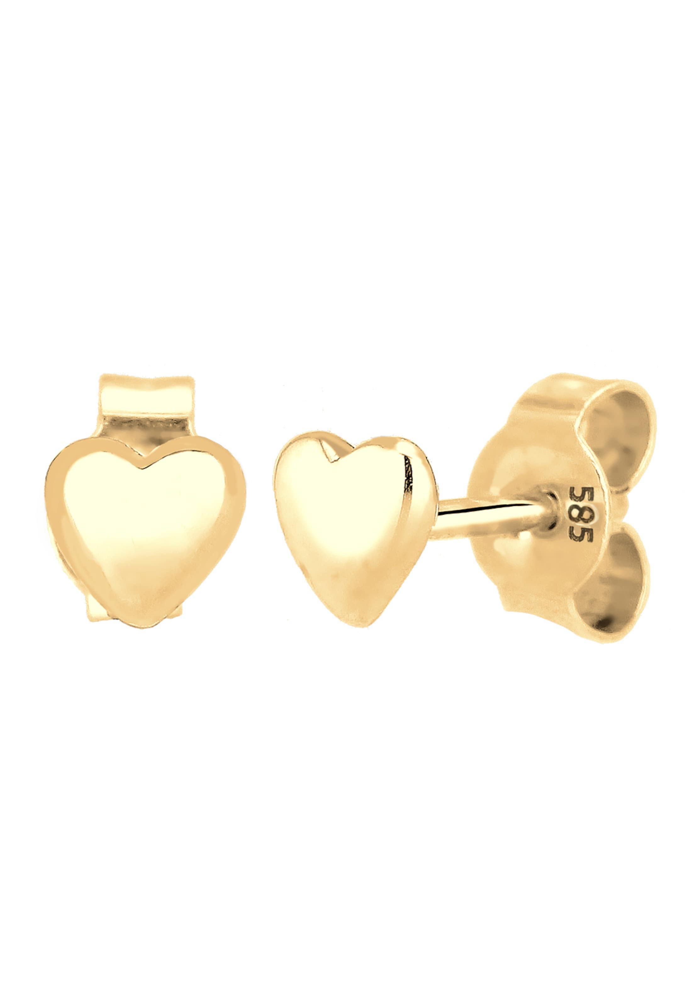 ELLI PREMIUM Earrings 'Herz' in Gold: front