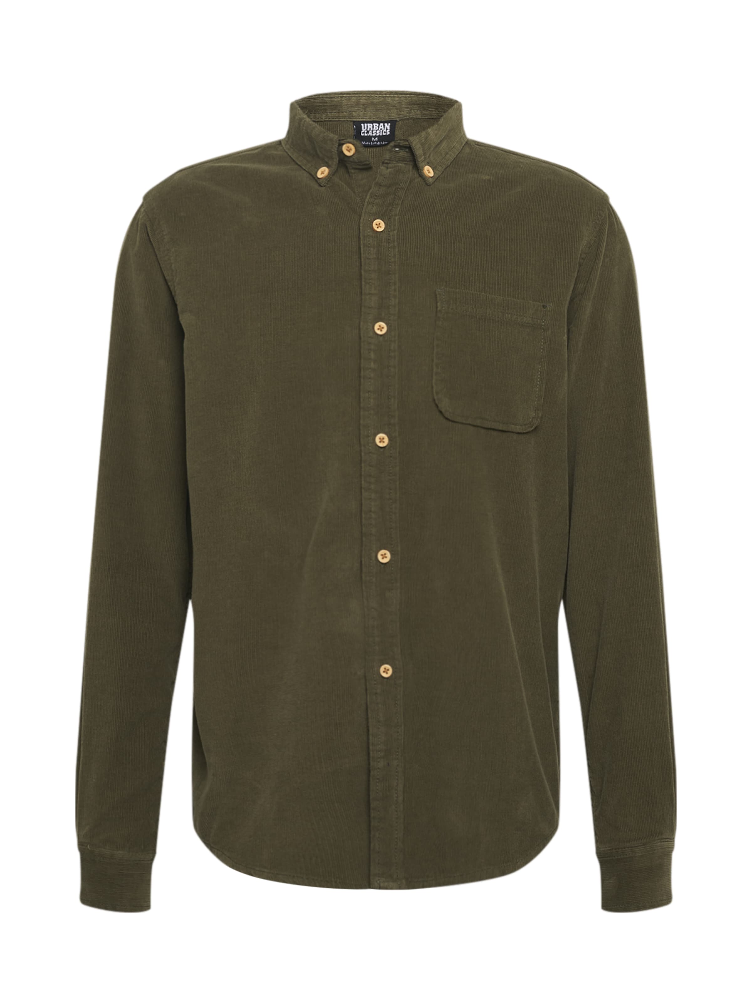 Coupe regular Chemise Urban Classics en vert : devant