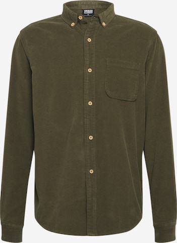 Coupe regular Chemise Urban Classics en vert : devant