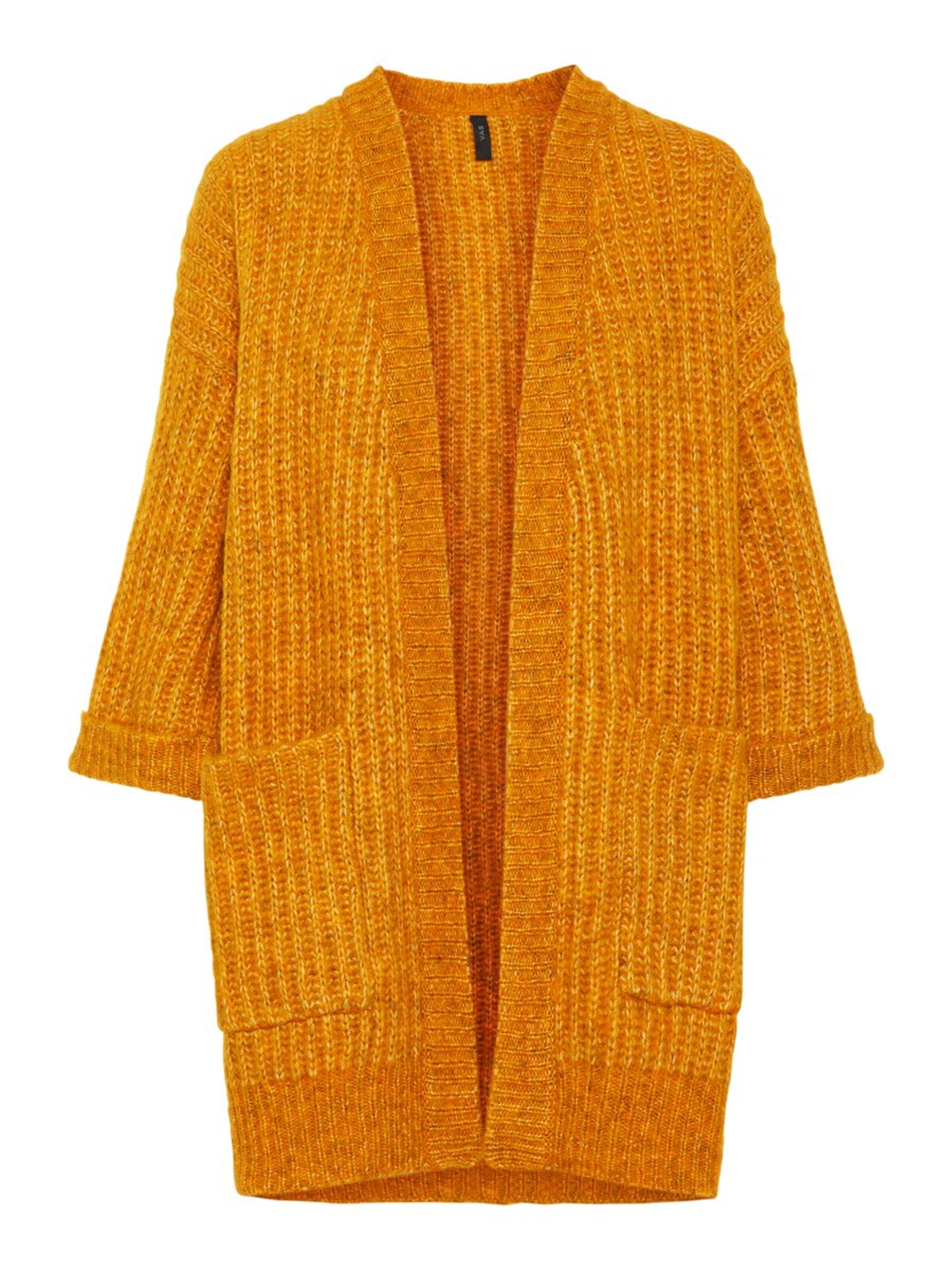 Y.A.S - Gebreid vest 'YASSUNDAY KNIT CARDIGAN' in de kleur Goudgeel