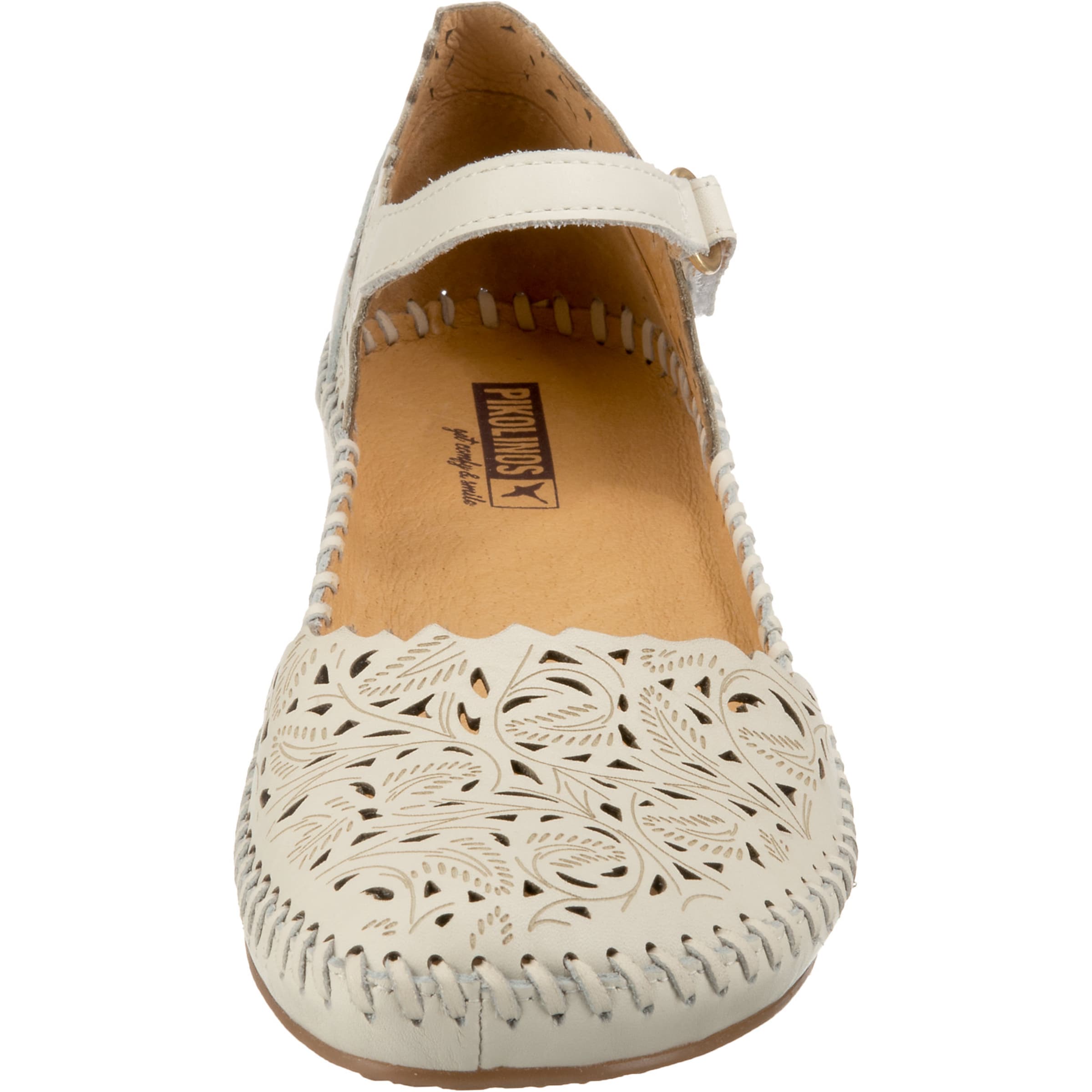 Balerini cu curea glezna 'P. Vallarta' de la PIKOLINOS pe alb