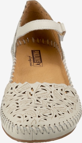 PIKOLINOS Ballet Flats with Strap 'Margarita' in White