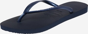 HAVAIANAS T-Bar Sandals 'Slim' in Blue: front