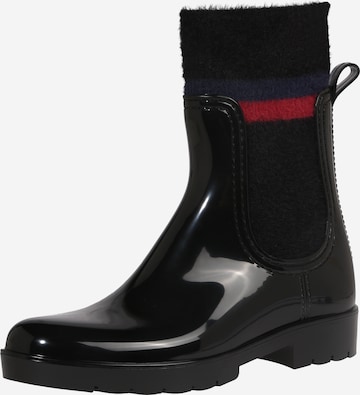 Bottes en caoutchouc TOMMY HILFIGER en noir : devant