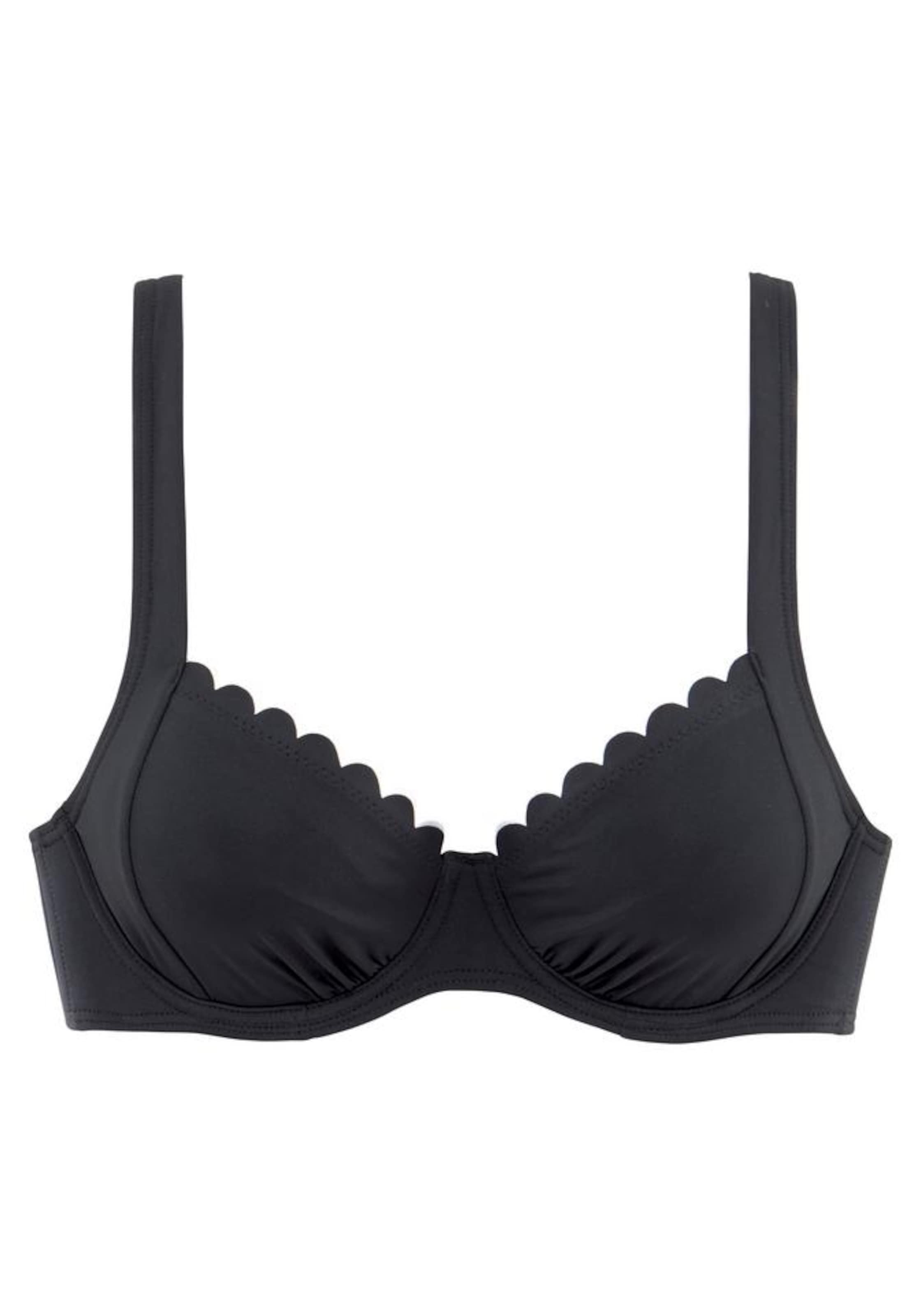 Sutien de tricou Sutien costum de baie 'Camilla' de la LASCANA pe negru: față