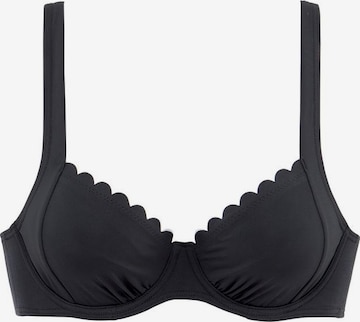 LASCANA T-Shirt Bikinitop 'Camilla' in Schwarz: predná strana