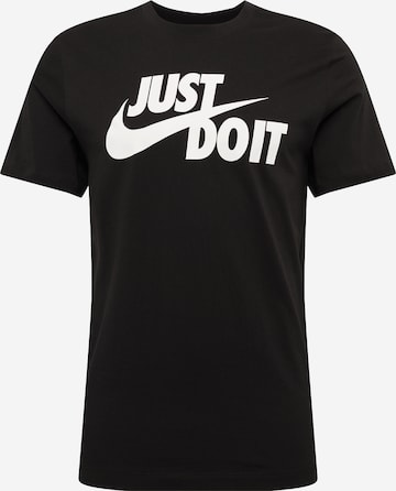 Nike Sportswear Regular fit Póló 'Swoosh' - fekete: elől