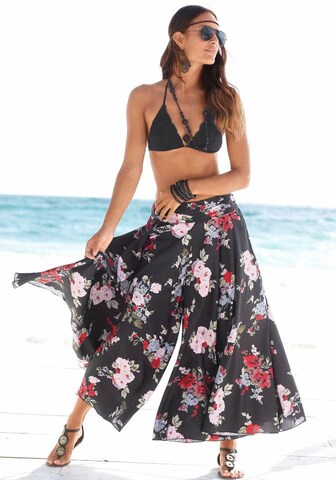 LASCANA - Pierna ancha Pantalón en negro
