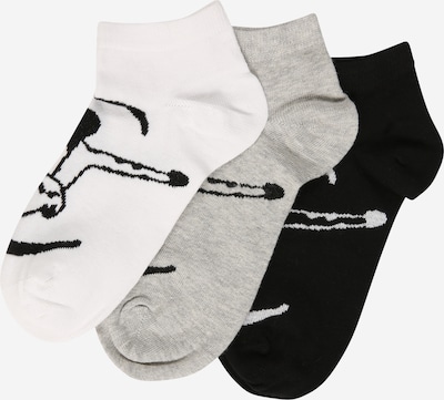 CHIEMSEE Дамски чорапи тип терлици 'Basi6' в сив меланж / черно / бяло, Преглед на продукта
