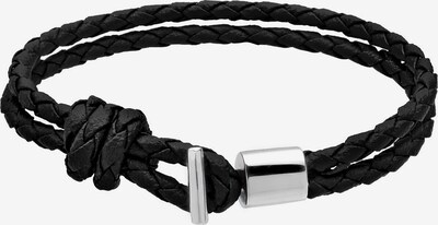 PAULO FANELLO Armband 'Haken' in de kleur Zwart / Zilver, Productweergave