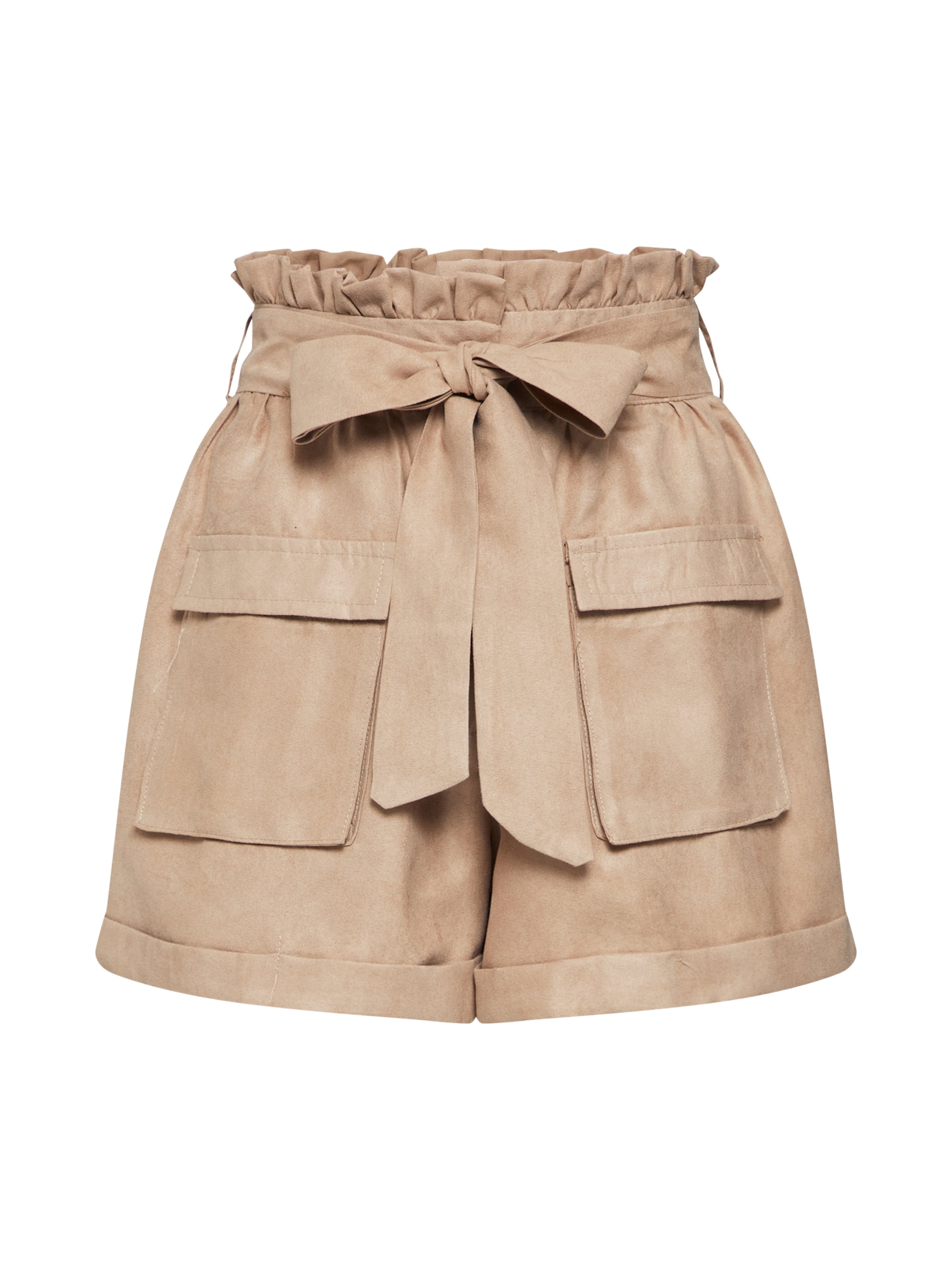 Missguided - Cargobroek 'Suedette Paperbag' in de kleur Sand