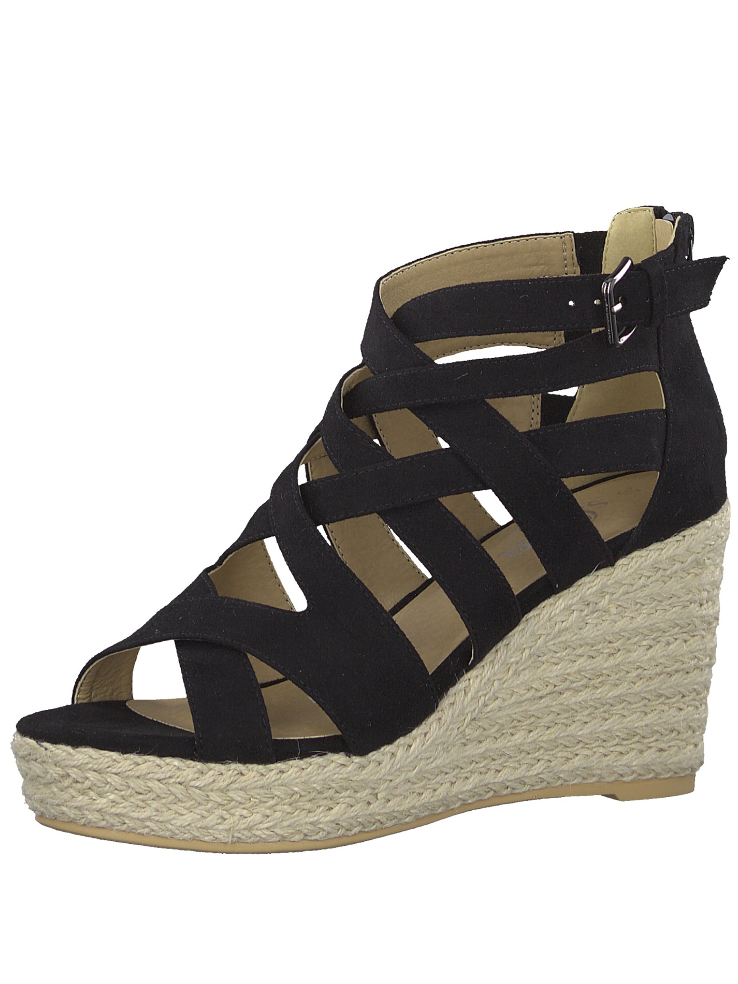 s.Oliver - Sandalen met riem in de kleur Zwart
