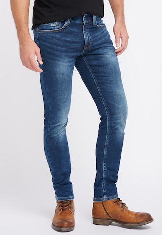 Slimfit Jeans 'Oregon' de la MUSTANG pe albastru: față