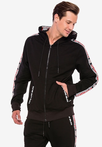 CIPO & BAXX Zip-Up Hoodie in Black