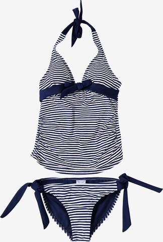 Triangolo Tankini 'Annie' di petit amour in blu: frontale