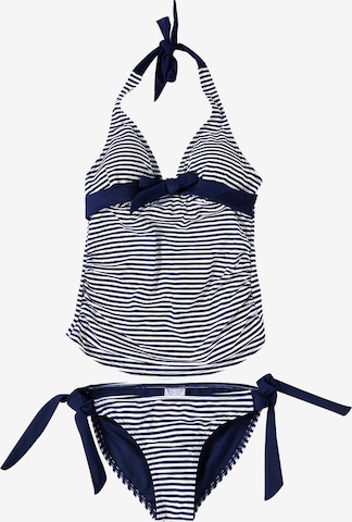 petit amour Triangle Tankini 'Annie' in Blue: front