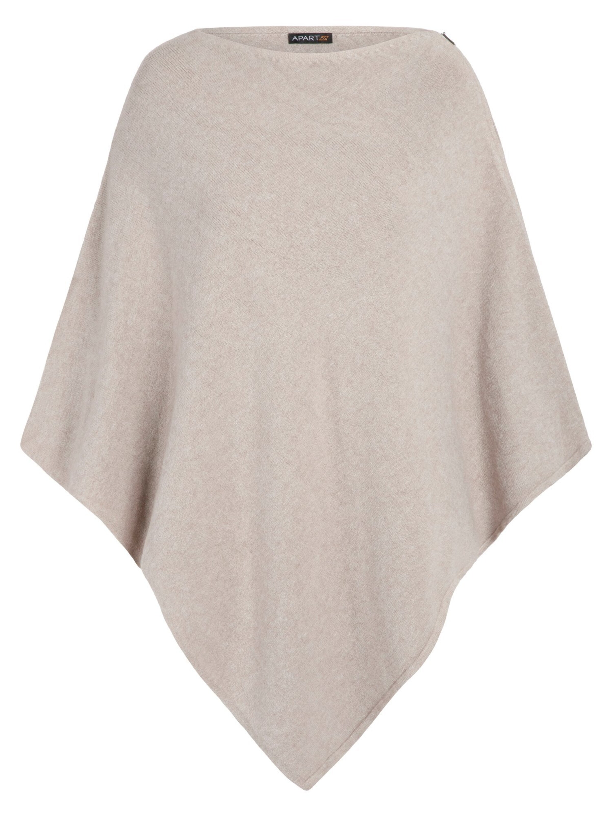 APART - Strickponcho mit durchgehendem Reißverschluss in taupe