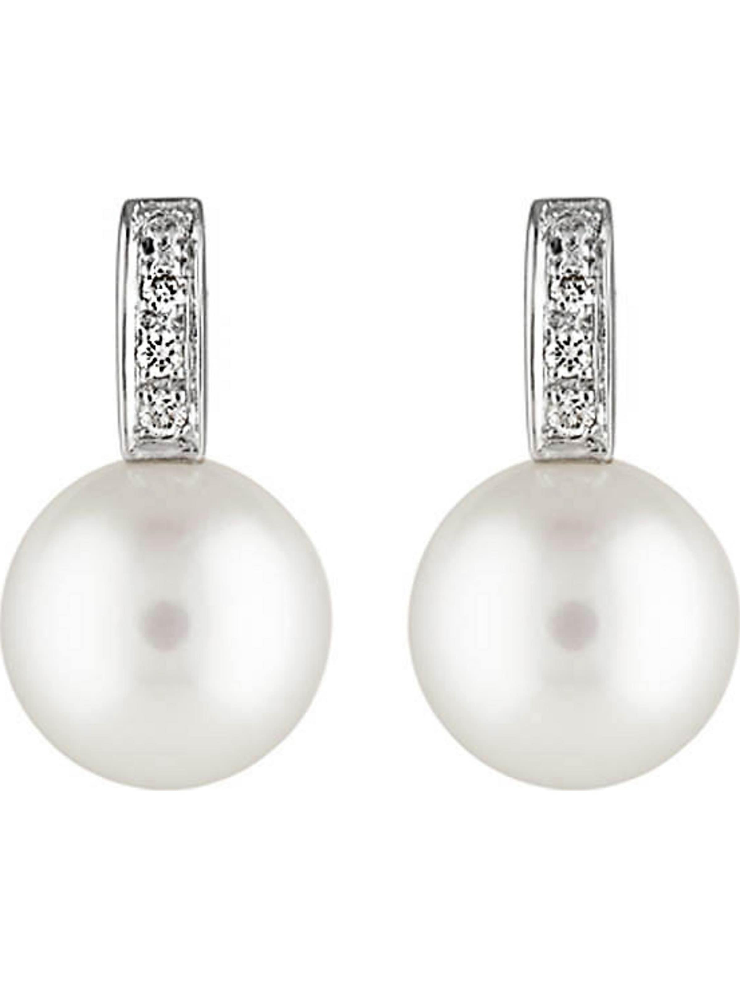 CHRIST Ohrstecker in Weiß: Vorderseite