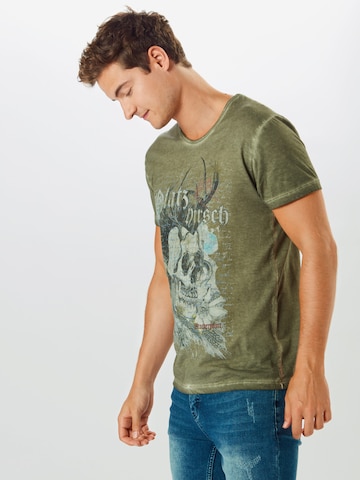 zaļš STOCKERPOINT T-krekls ar tradicionālo rakstu 'Bruno': no priekšpuses