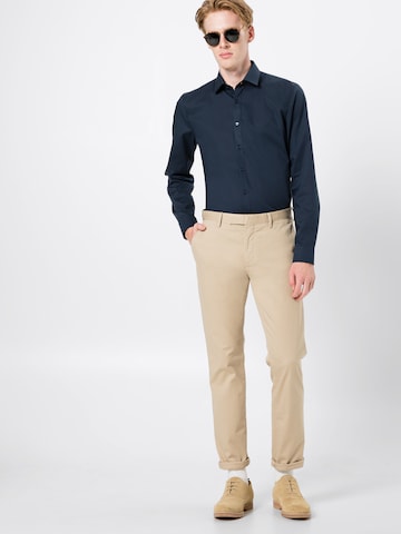 OLYMP - Ajuste estrecho Camisa de negocios 'No. 6' en azul