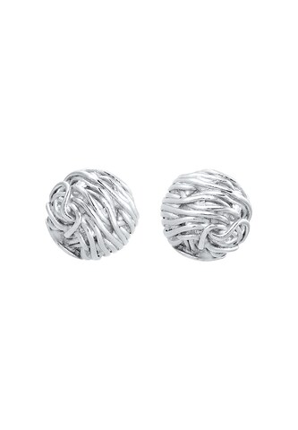 ELLI Ohrringe Organic Kreis Ball in Silber