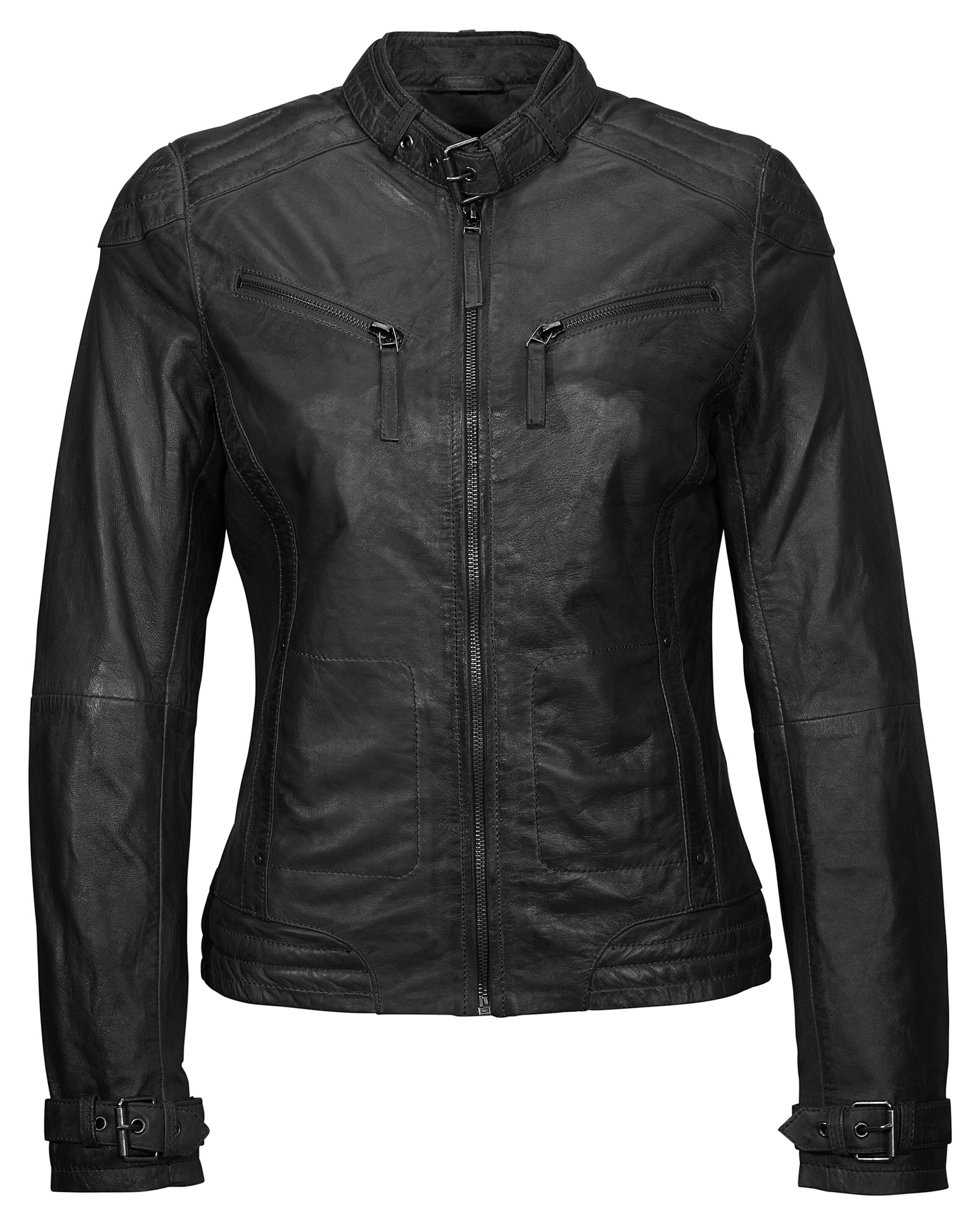 MUSTANG Lederjacke 'Ryana' in Schwarz: Vorderseite