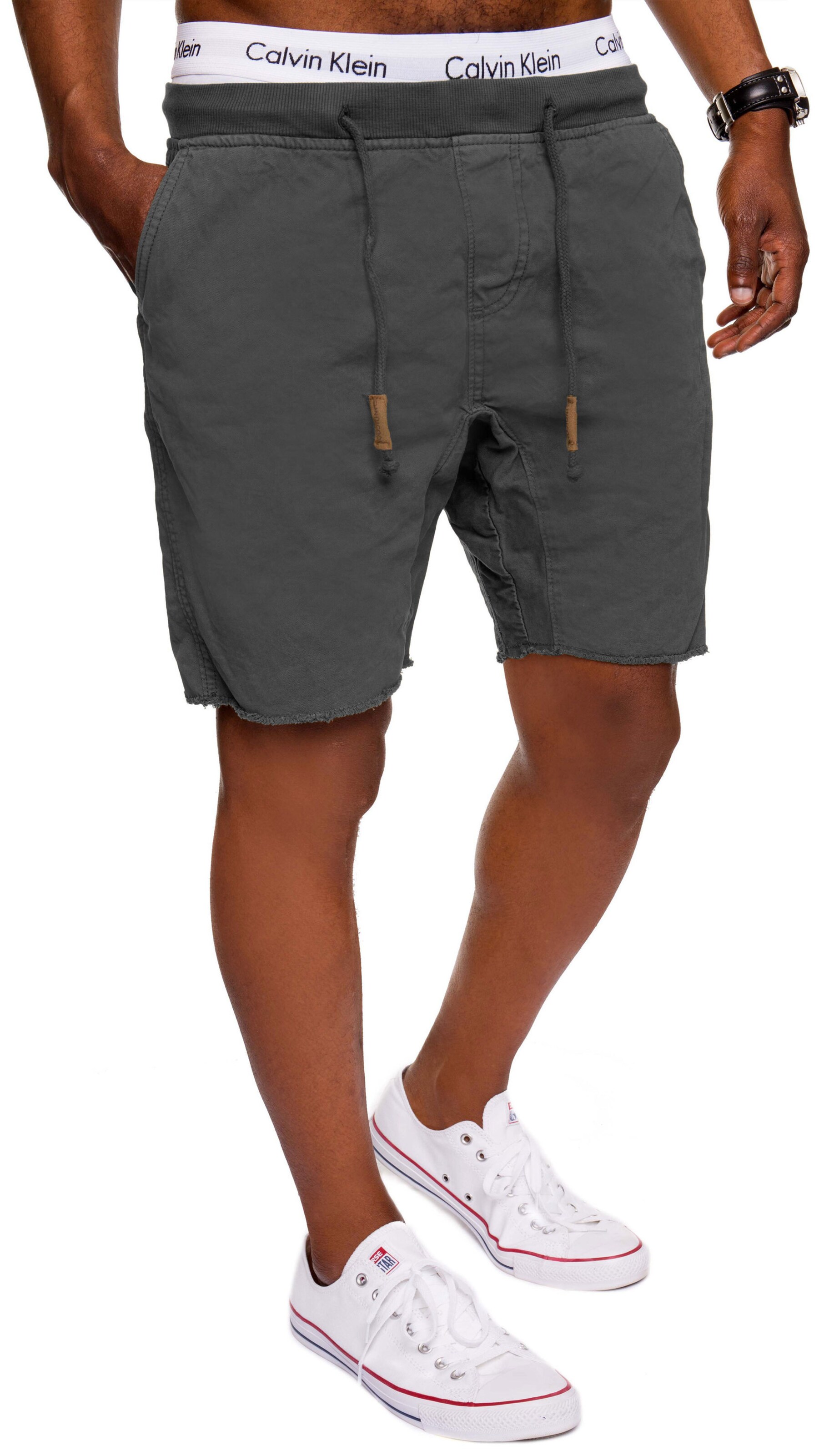 INDICODE JEANS Loosefit Chino 'Carver' in Grijs