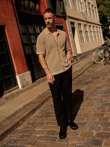 Beige Button Up Shirt Look