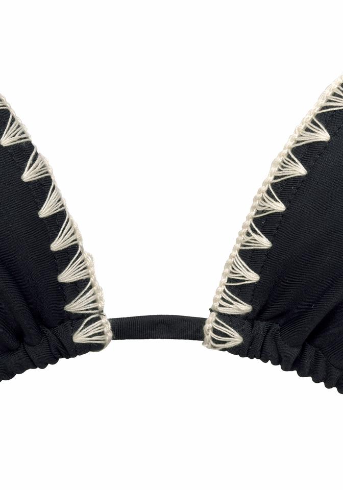 BUFFALO Triangel-Bikini mit Häkelkante in Schwarz 