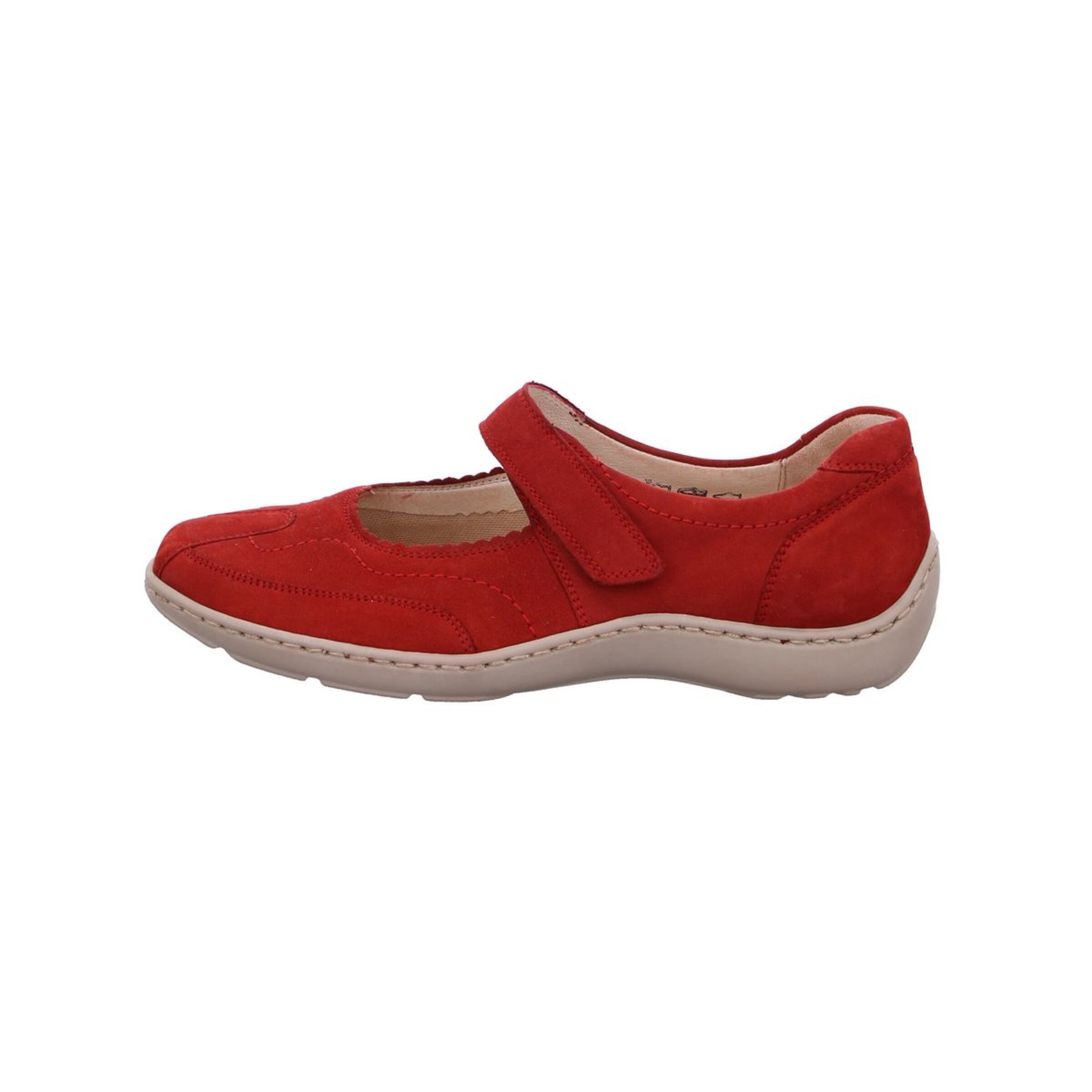 WALDLÄUFER Ballet Flats with Strap 'Henni' in Red