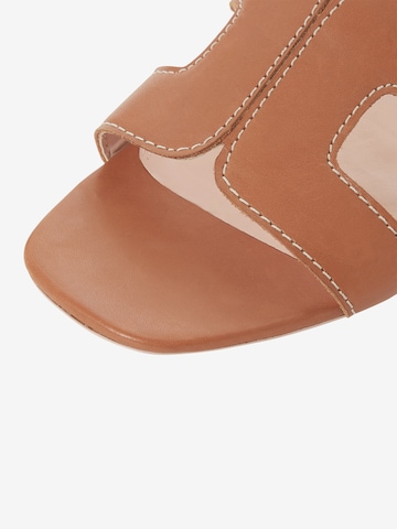 Dune LONDON Mules 'LOUPE' in Brown: bottom