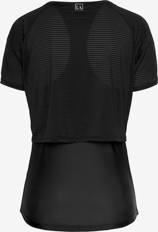 LASCANA ACTIVE Funkční tričko 'Digital Mauve' – černá