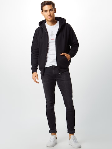 Urban Classics Zip-Up Hoodie in Black