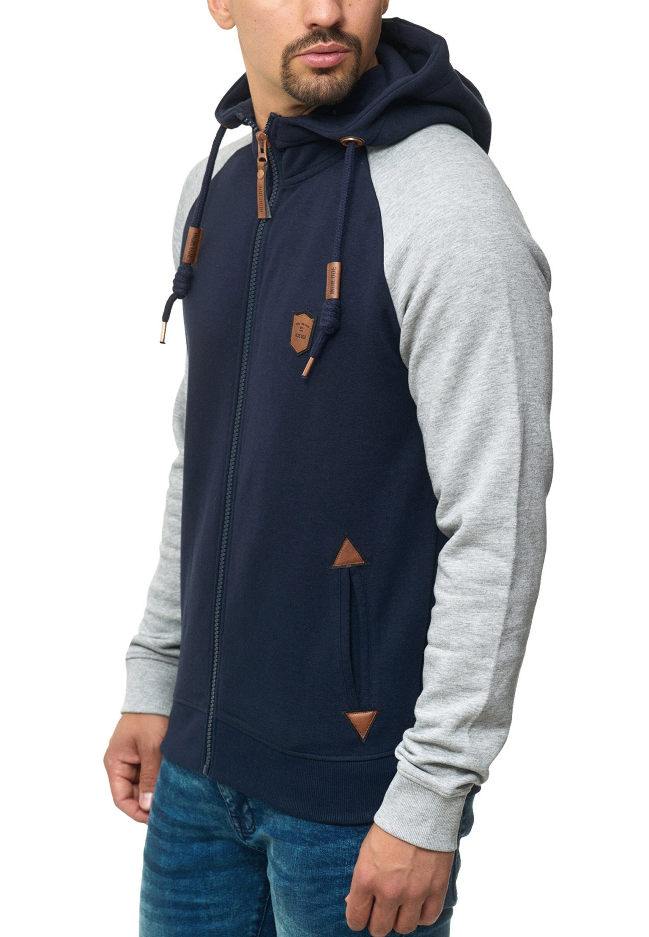 INDICODE JEANS Sweatjacke 'Arbutus' in Blau