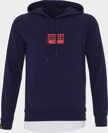 Sweat-shirt PLUS EIGHTEEN en bleu : devant