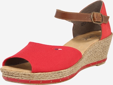 Rieker Strap Sandals in Red: front