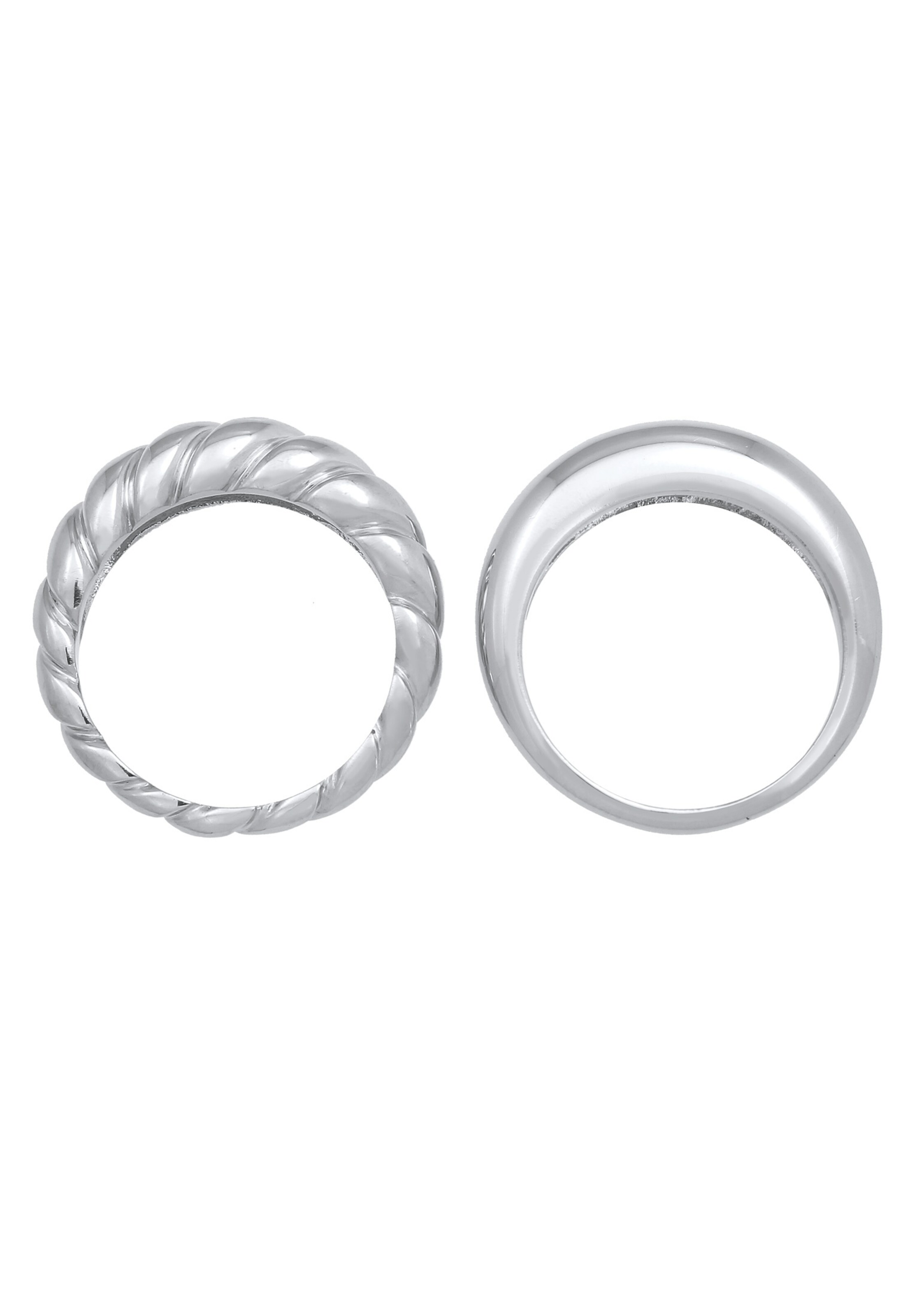 ELLI PREMIUM Ring-Set 'Twisted' in Silber