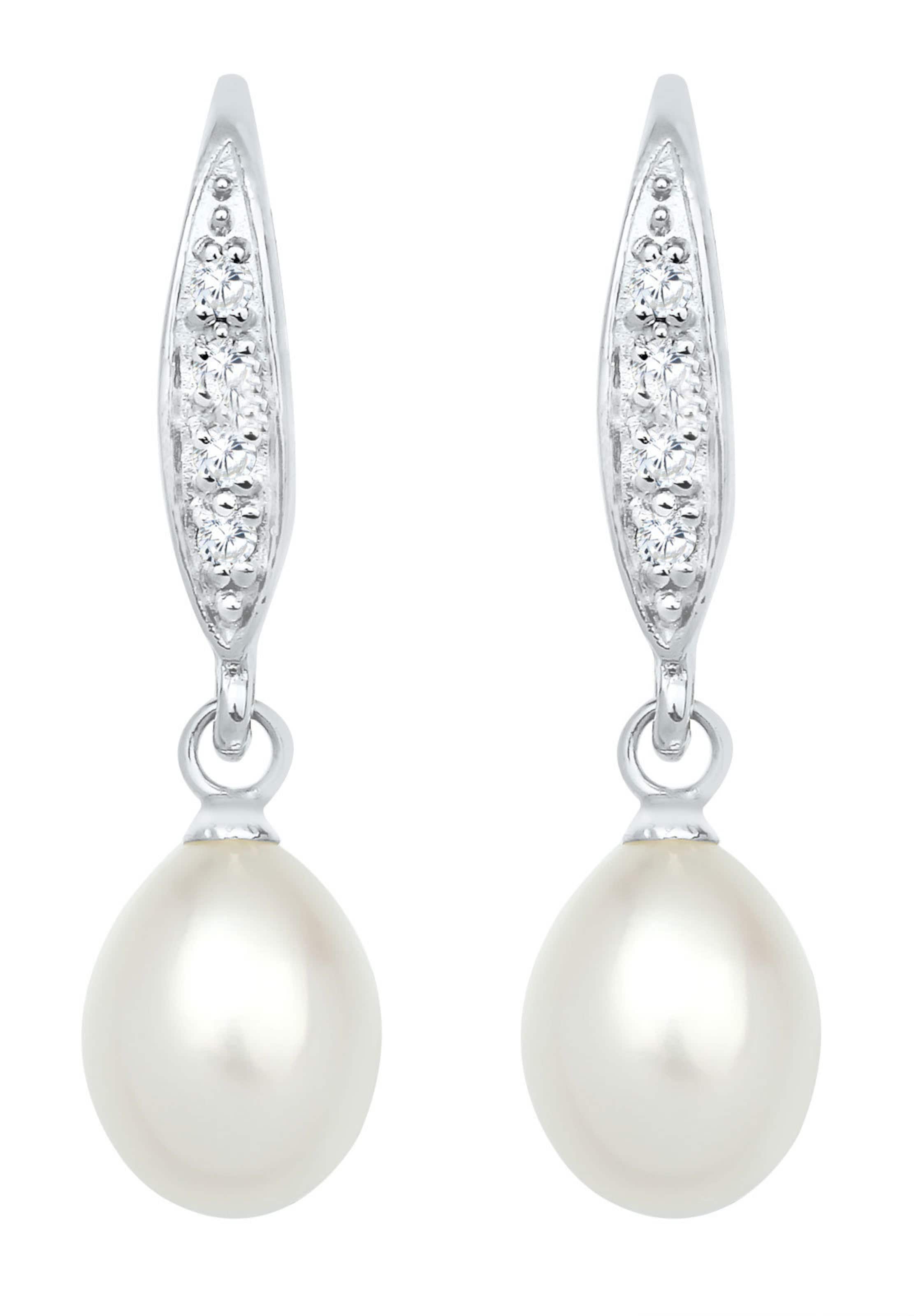 ELLI Oorbellen 'Perle' in Zilver: voorkant