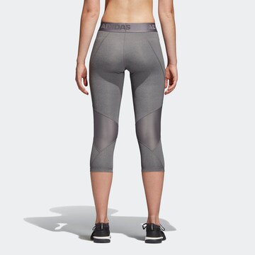 ADIDAS PERFORMANCE Skinny Sporthose 'AlphaSkin' in Grau