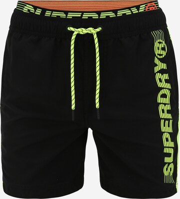 Superdry Regular Badeshorts 'STATE VOLLEY' in Schwarz: predná strana