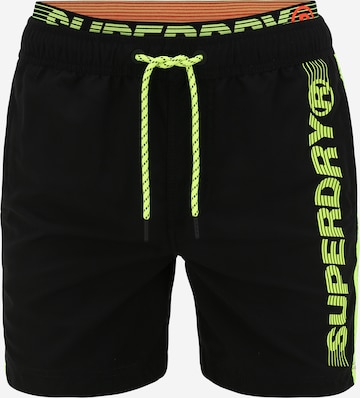 Superdry Zwemshorts 'STATE VOLLEY' in Zwart: voorkant