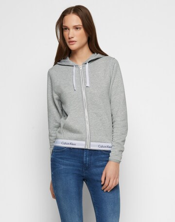 Calvin Klein Underwear Regular Zip-Up Hoodie in Grey: front